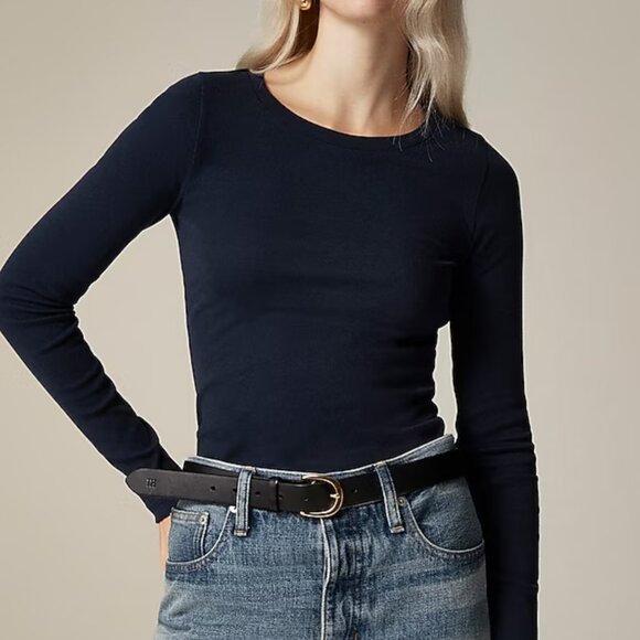 J. Crew Tops - J. Crew Perfect-fit long-sleeve crewneck T-shirt Size XL